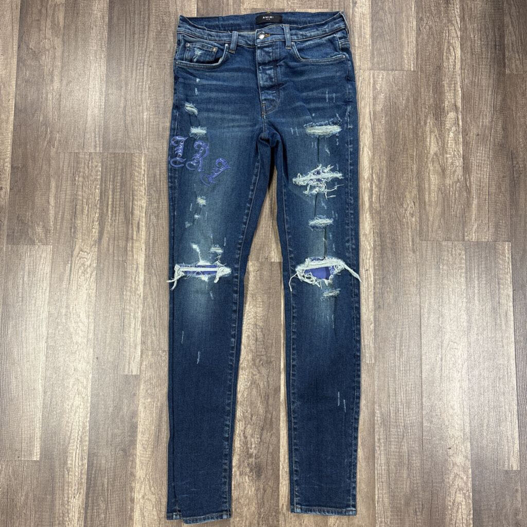 Amiri MX-1 Jeans Old English logo