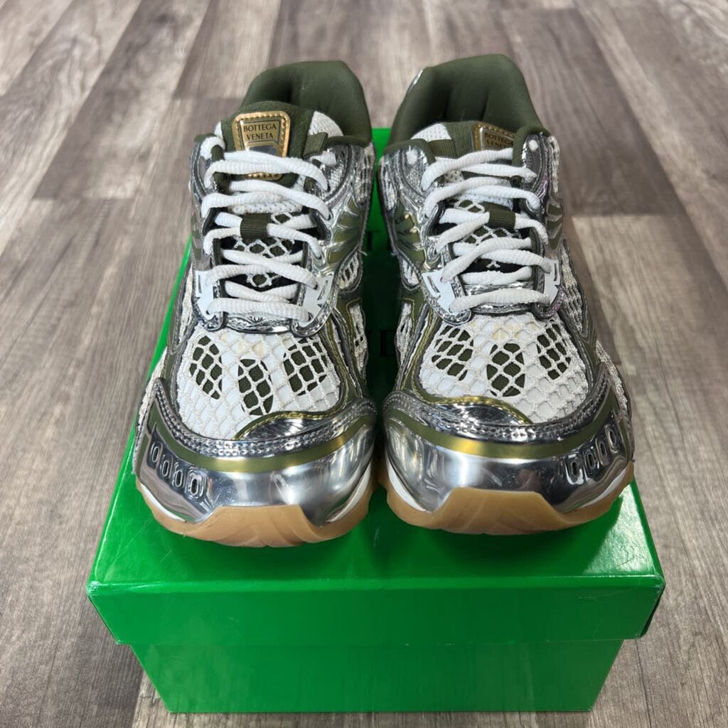 Bottega Veneta Orbit Olive Silver
