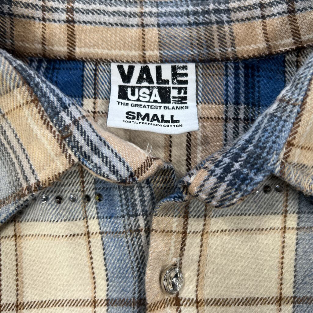 Vale Blue Rhinestone Flannel Shirt