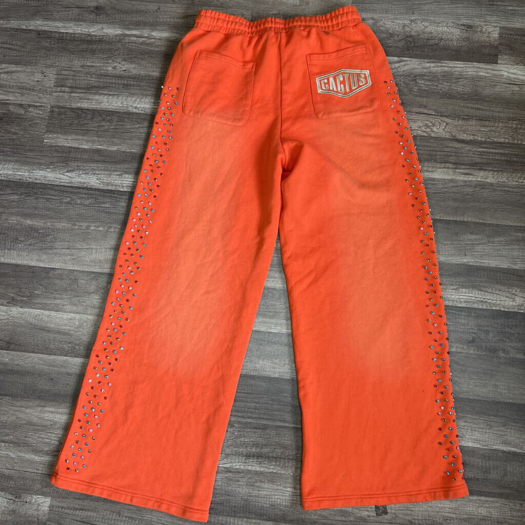 Cactus Rhinestone Sweatpants Orange