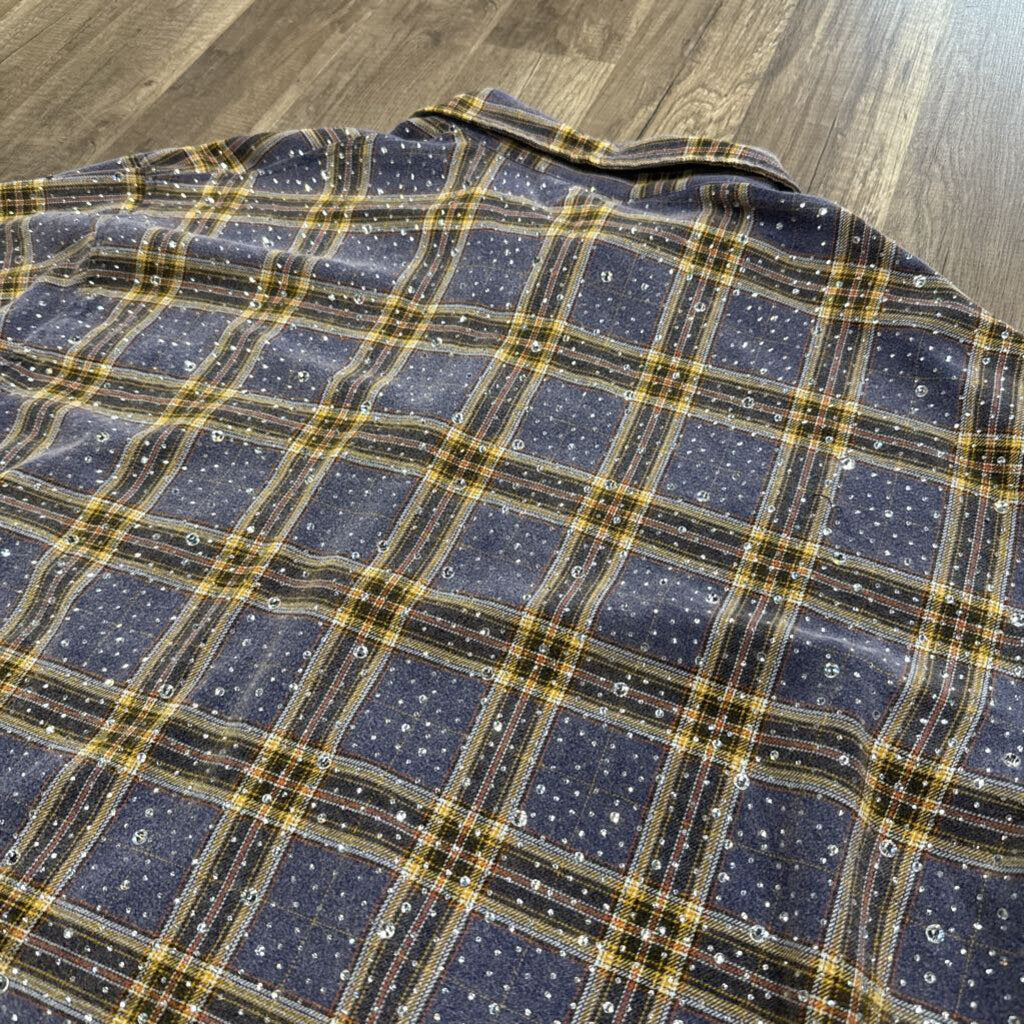 Vale Rhinestone Flannel Yellow Blue