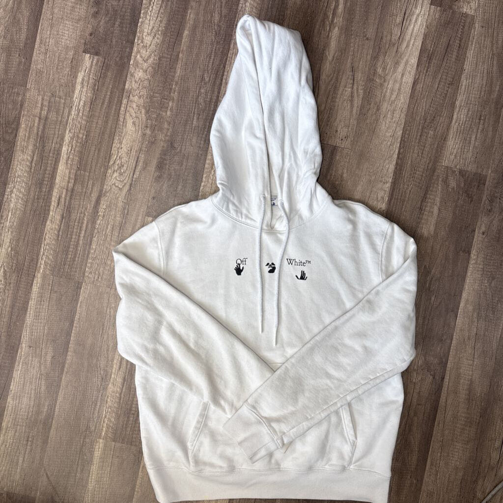 Off White Hoodie White Peace Globe