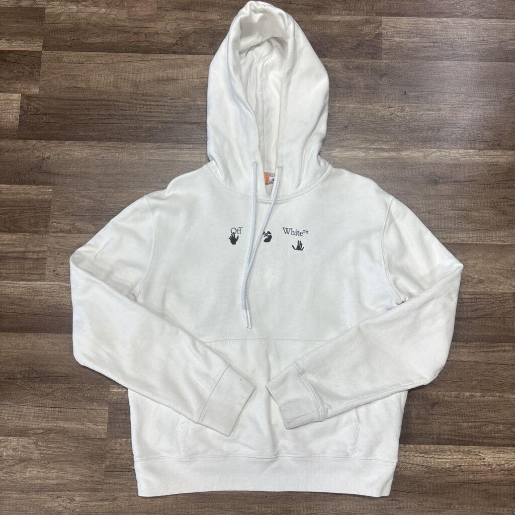 Off White Hoodie White Peace Globe