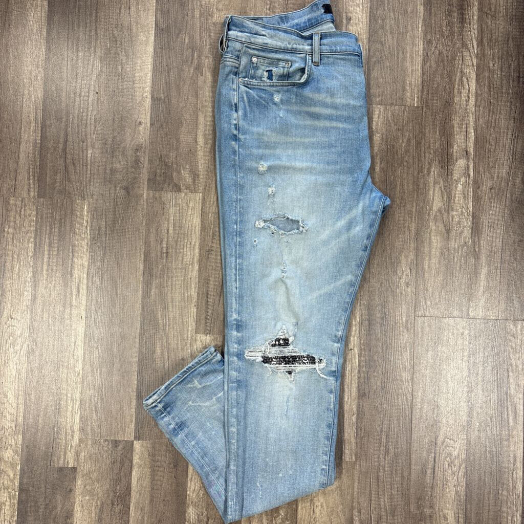 Amiri Jean Mx-1 Bandana Patch Blue