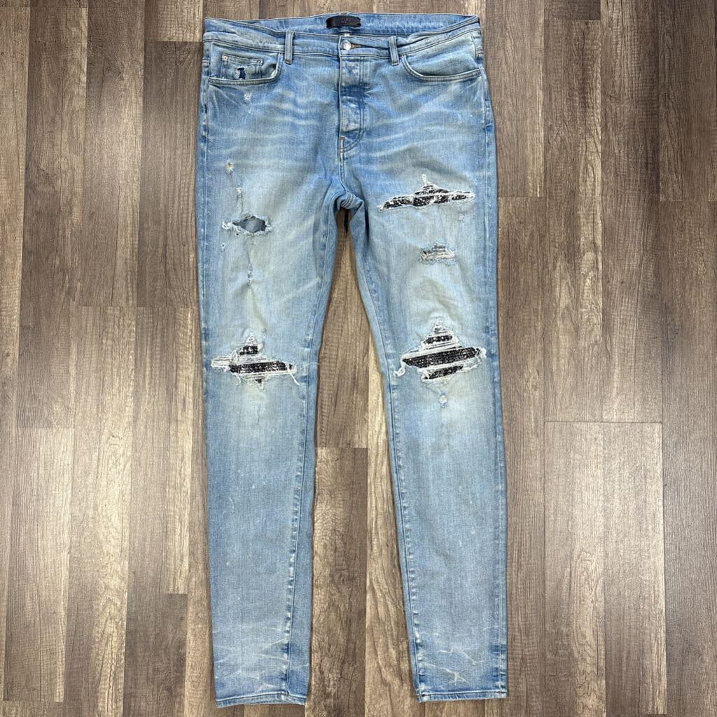 Amiri Jean Mx-1 Bandana Patch Blue