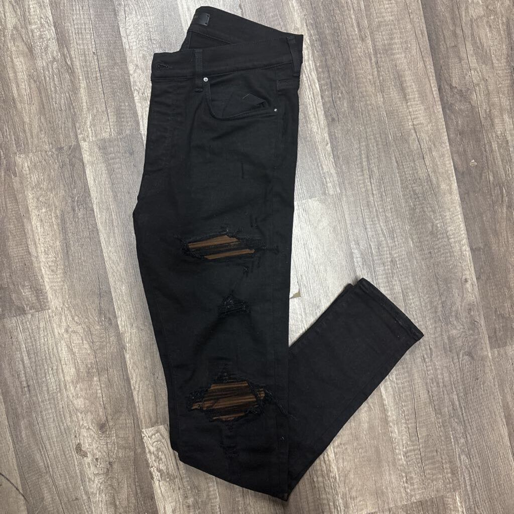Amiri Jean Mx1 Black Brown Patch