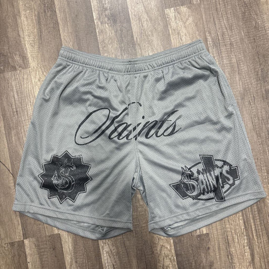 Saints Grey Mesh Shorts