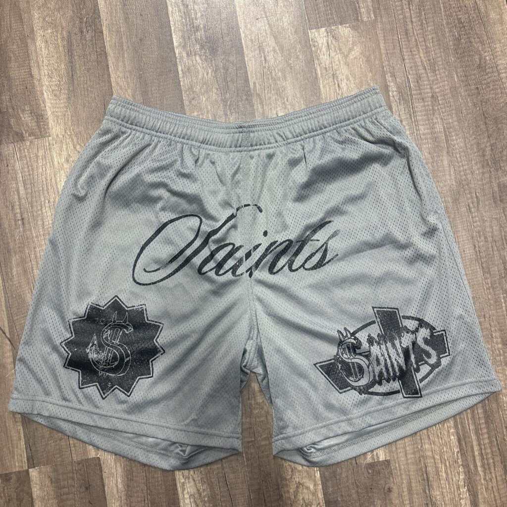 Saints Grey Mesh Shorts