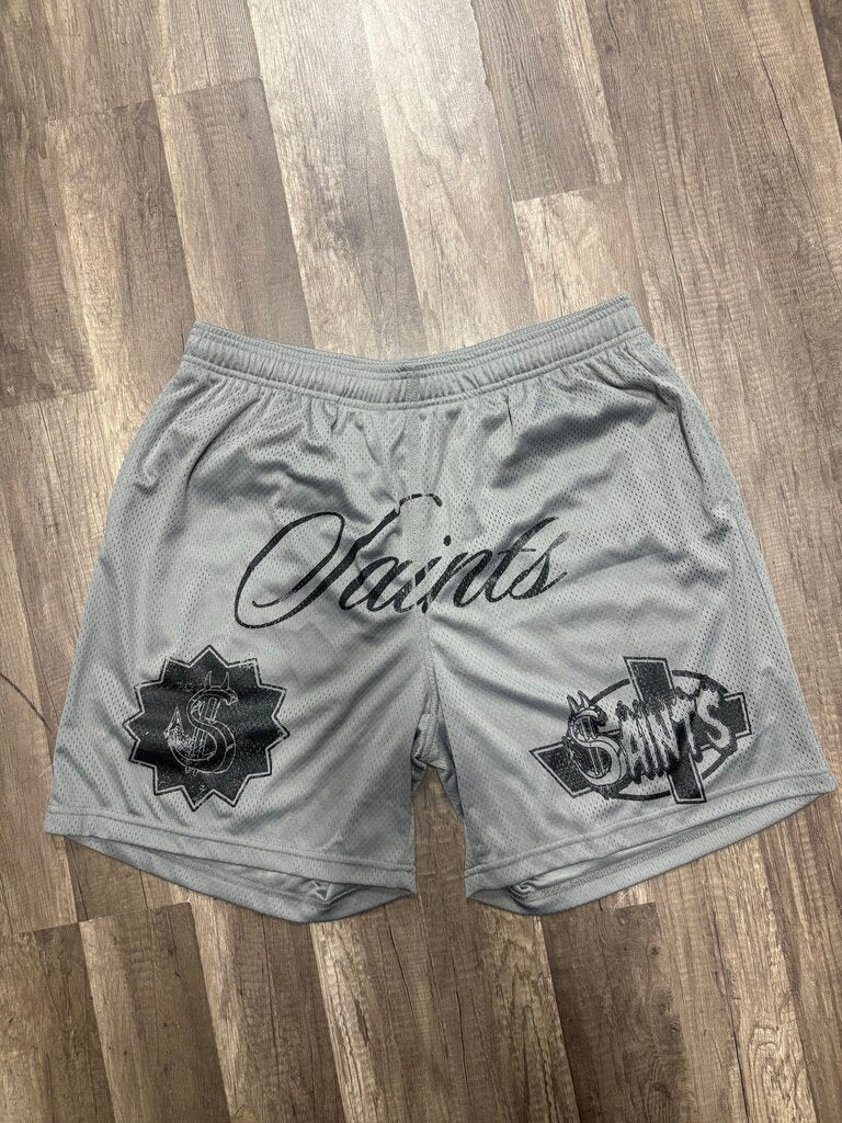 Saints Grey Mesh Shorts