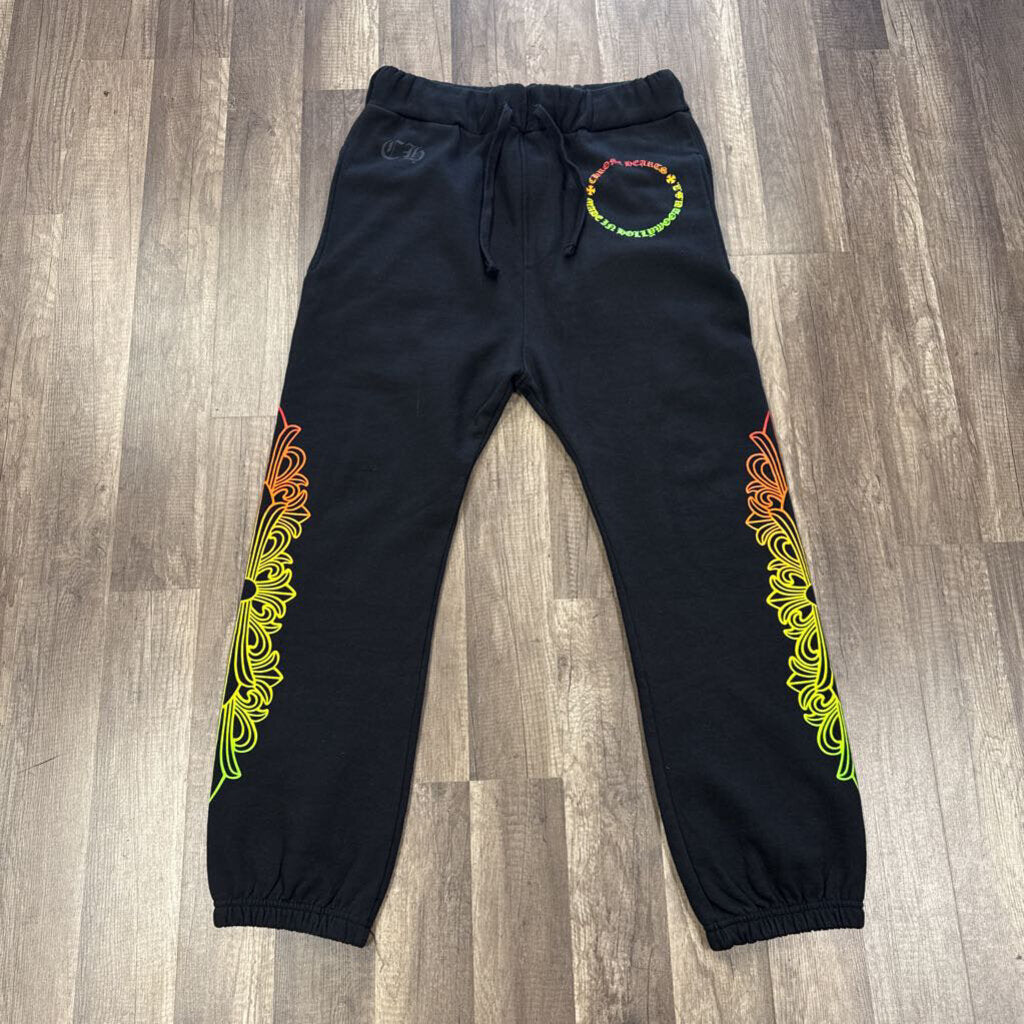 Chrome Hearts Gradient Circle Floral Sweatpants Black
