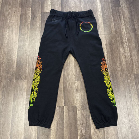 Chrome Hearts Gradient Circle Floral Sweatpants Black