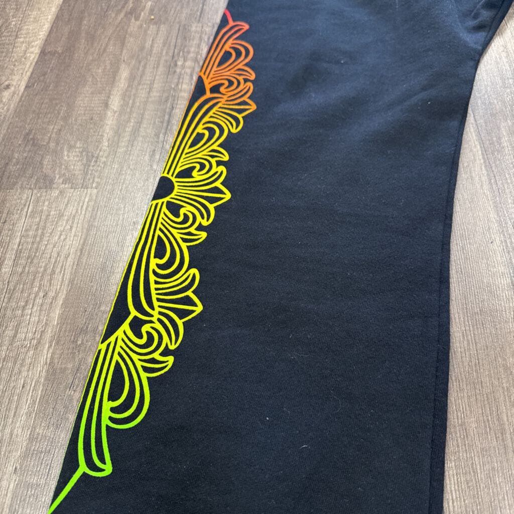 Chrome Hearts Gradient Circle Floral Sweatpants Black