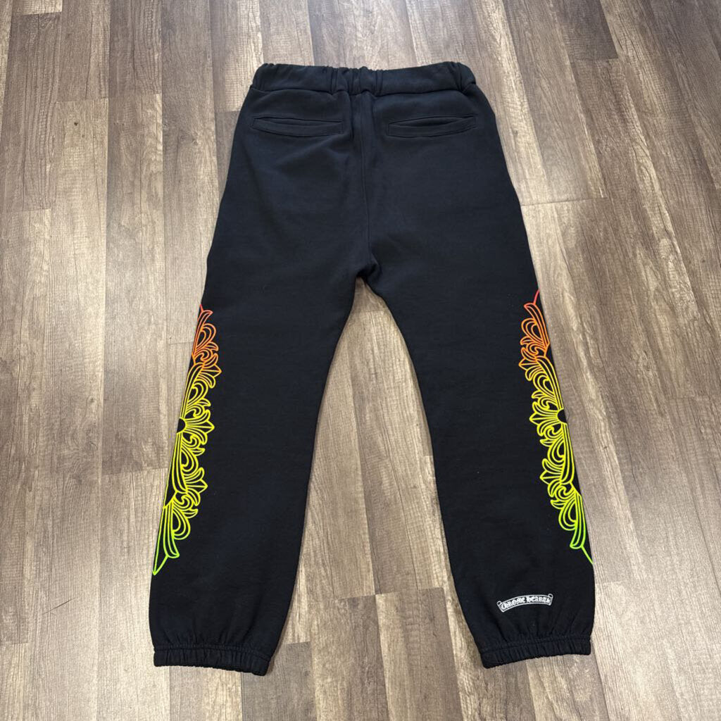 Chrome Hearts Gradient Circle Floral Sweatpants Black