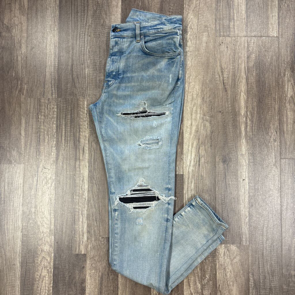 Amiri jean light blue mx 1 black patch