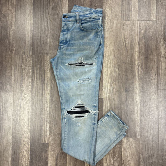 Amiri jean light blue mx 1 black patch