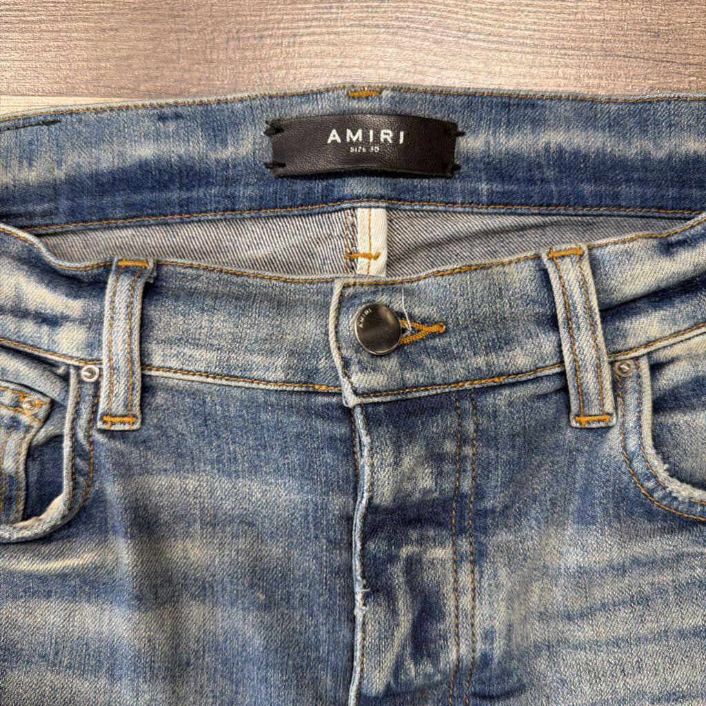 Amiri Jean Blue Paisley Logo