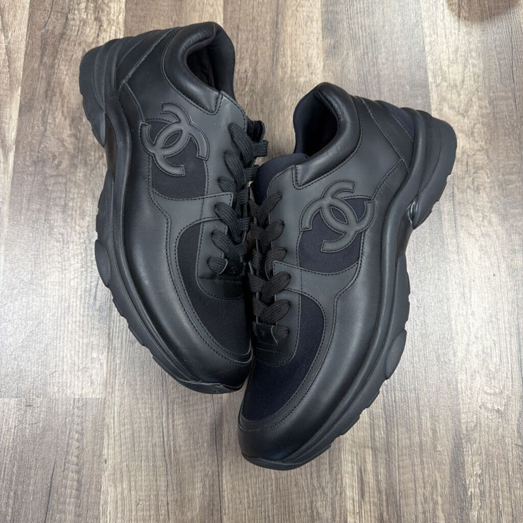 Chanel Black Lambskin Trainers