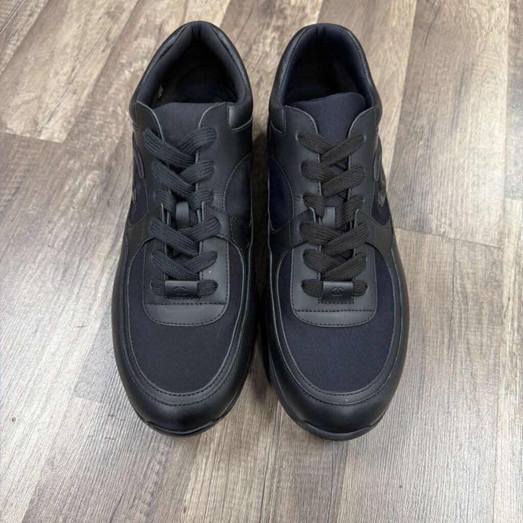Chanel Black Lambskin Trainers