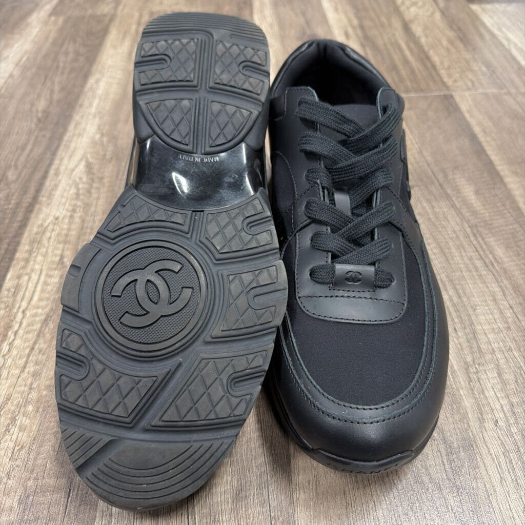 Chanel Black Lambskin Trainers