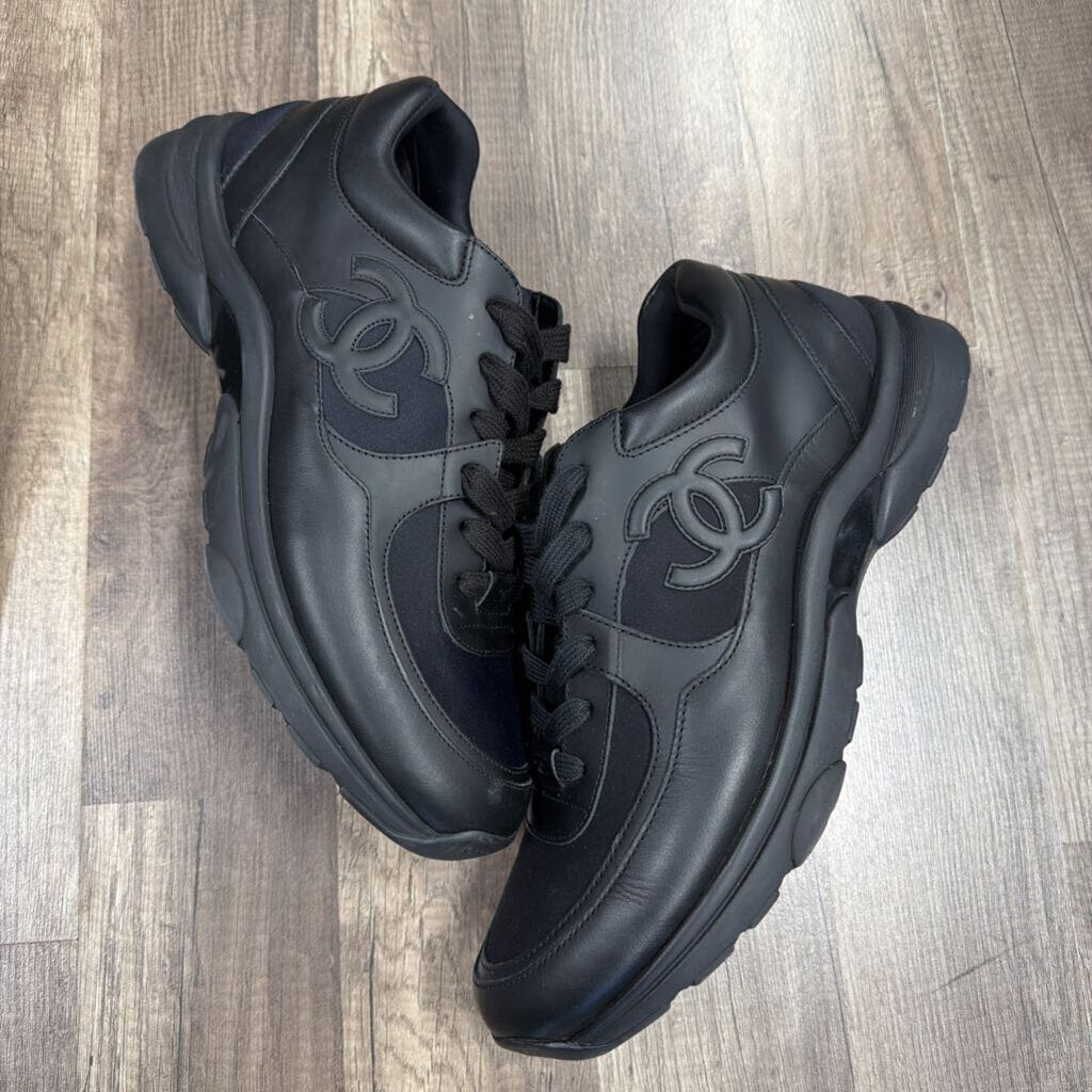 Chanel Black Lambskin Trainers