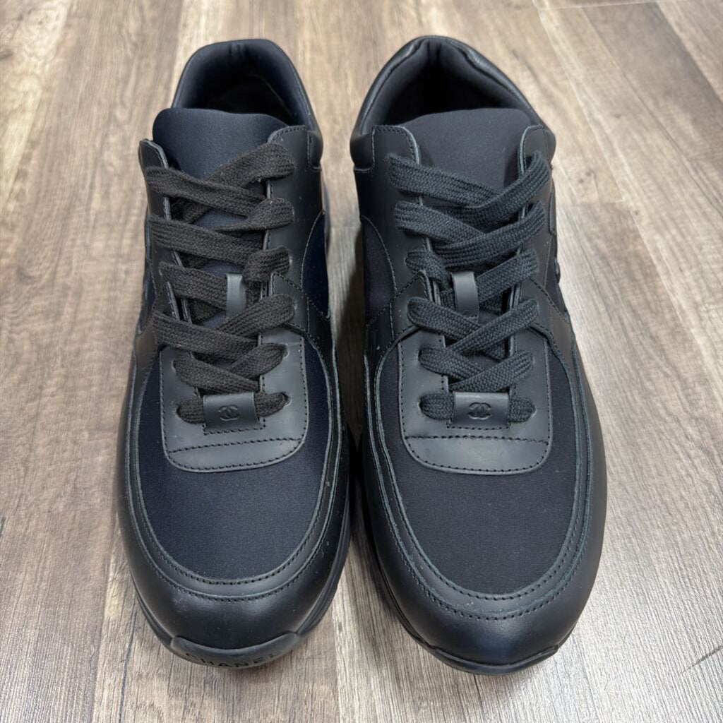 Chanel Black Lambskin Trainers
