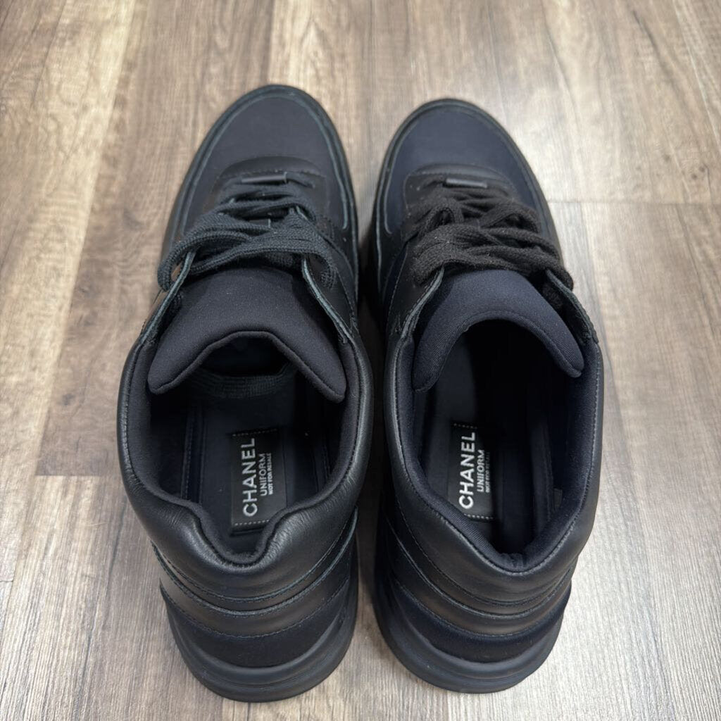 Chanel Black Lambskin Trainers