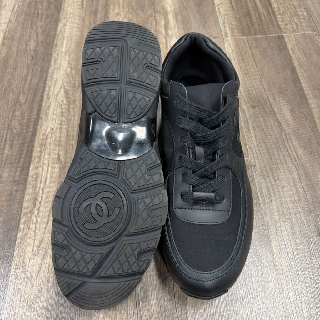 Chanel Black Lambskin Trainers