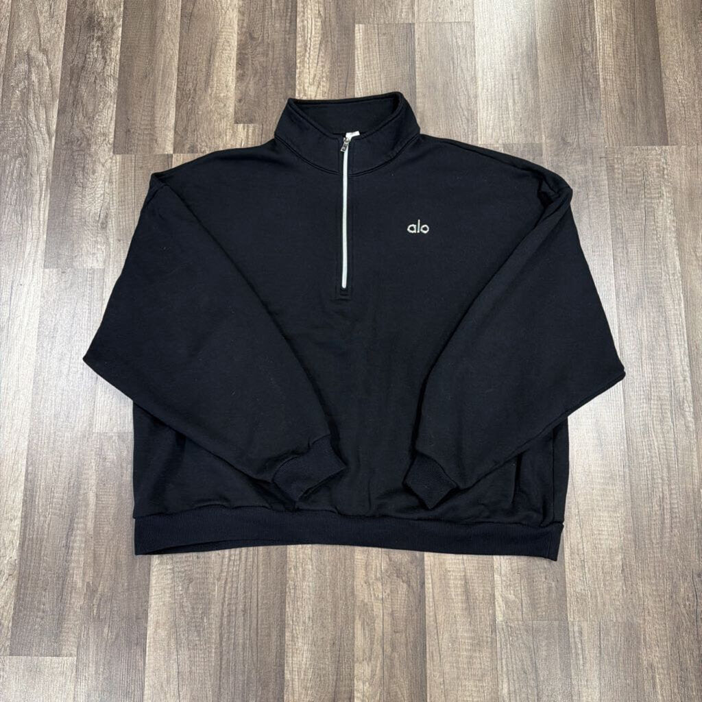 Alo Quarter Zip Up Black