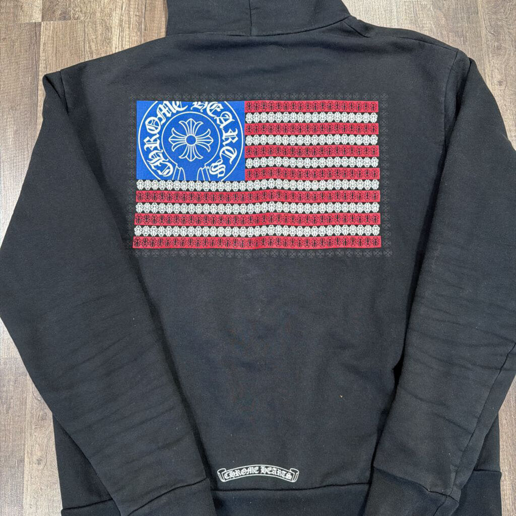 Chrome Hearts Flag Hoodie Black