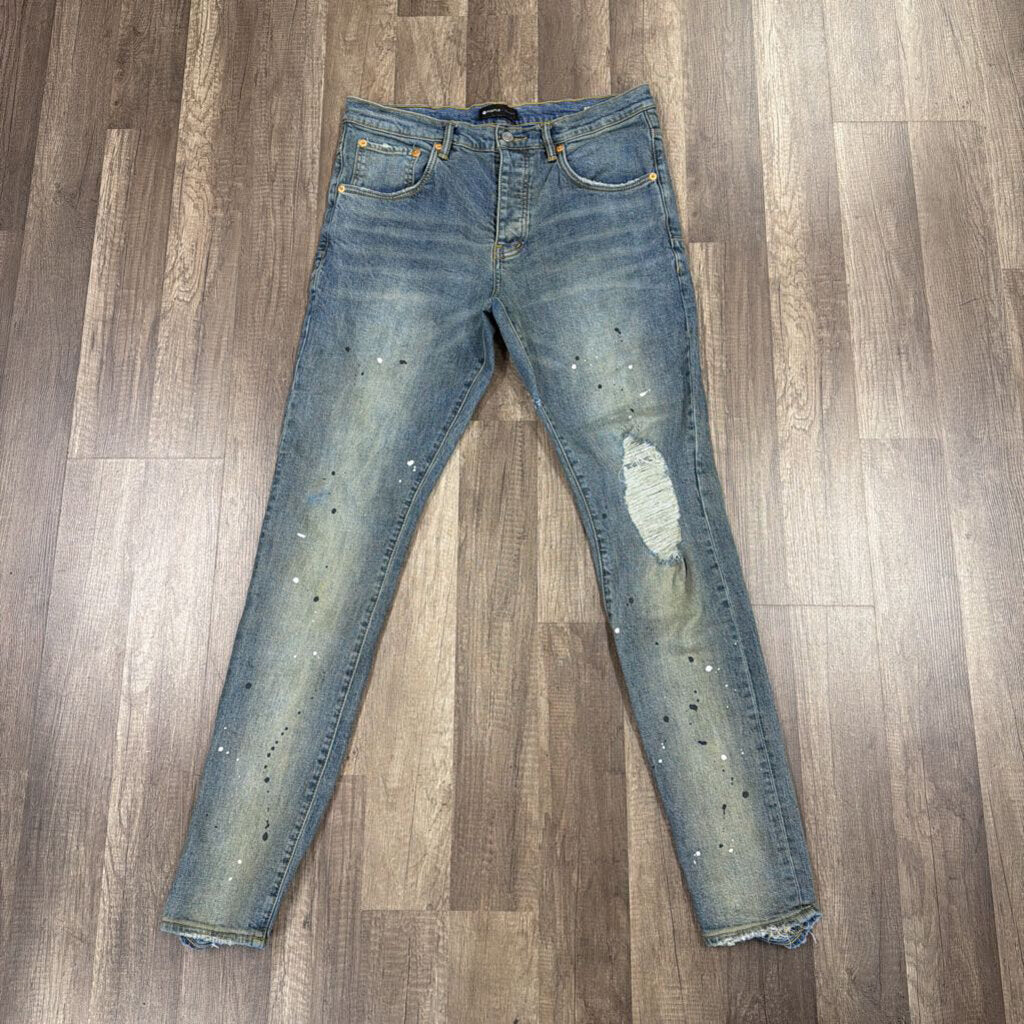 Purple Jean Sandwash Paint Splatter