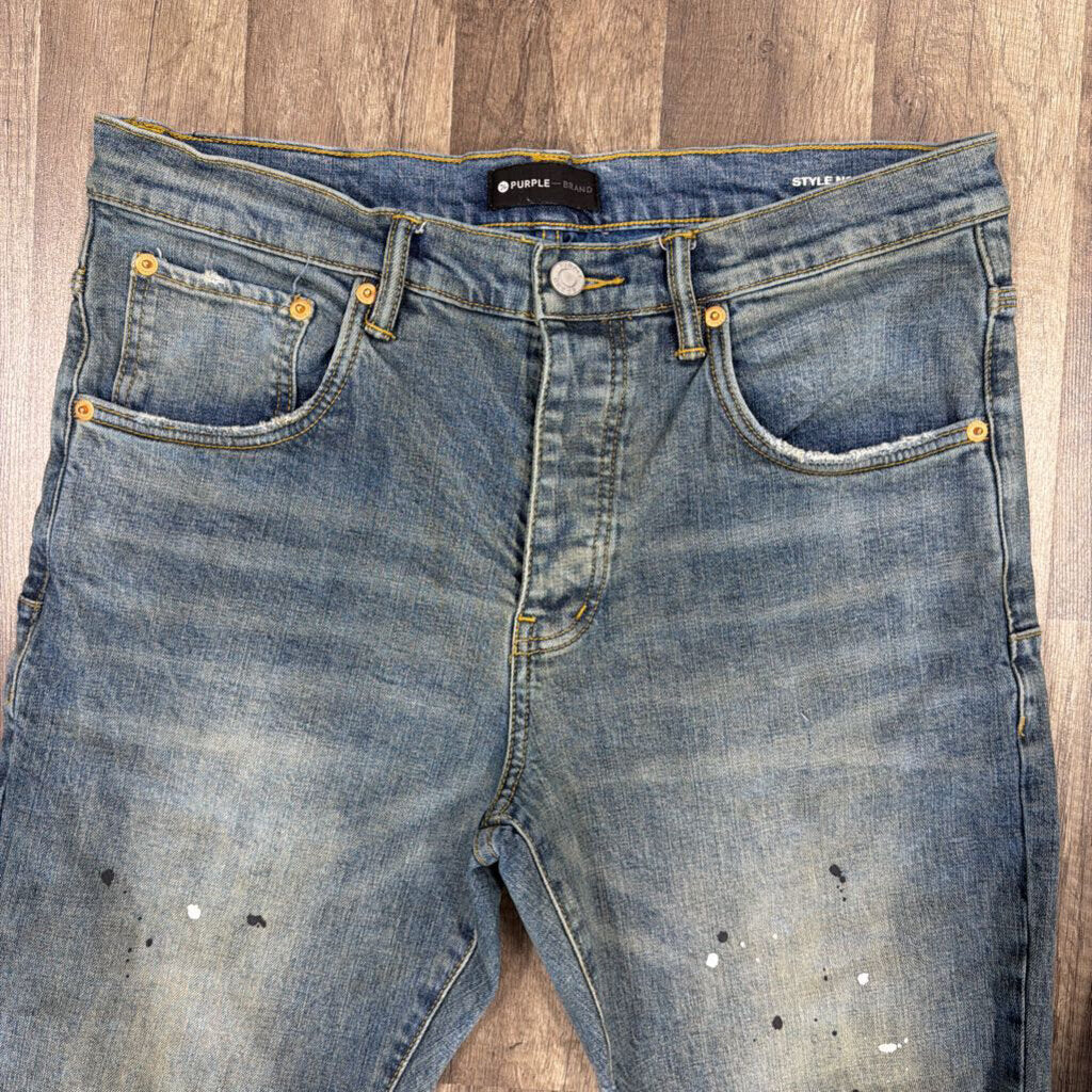 Purple Jean Sandwash Paint Splatter