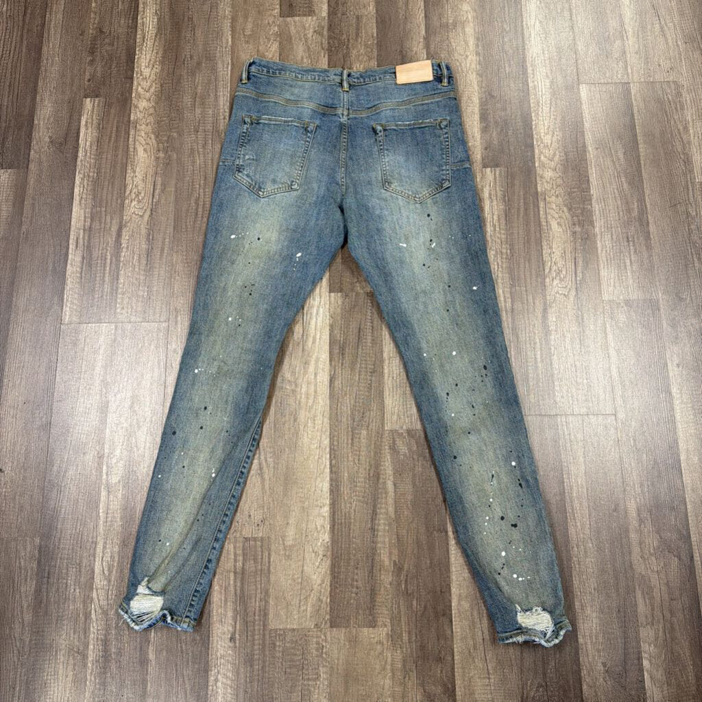 Purple Jean Sandwash Paint Splatter