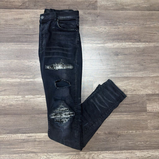 Amiri jean mx1 black white knit patch