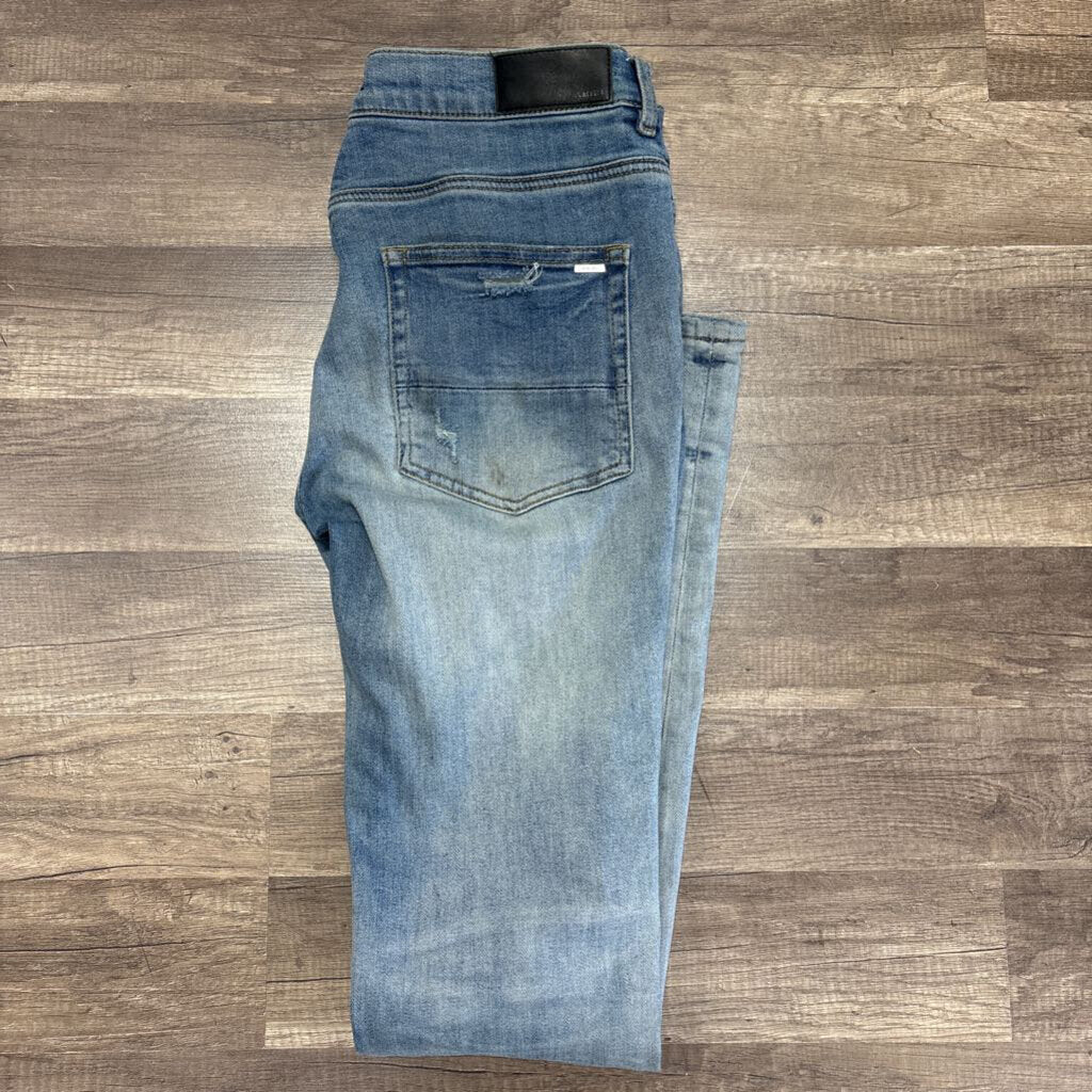 Amiri jean mx1 black leather patch