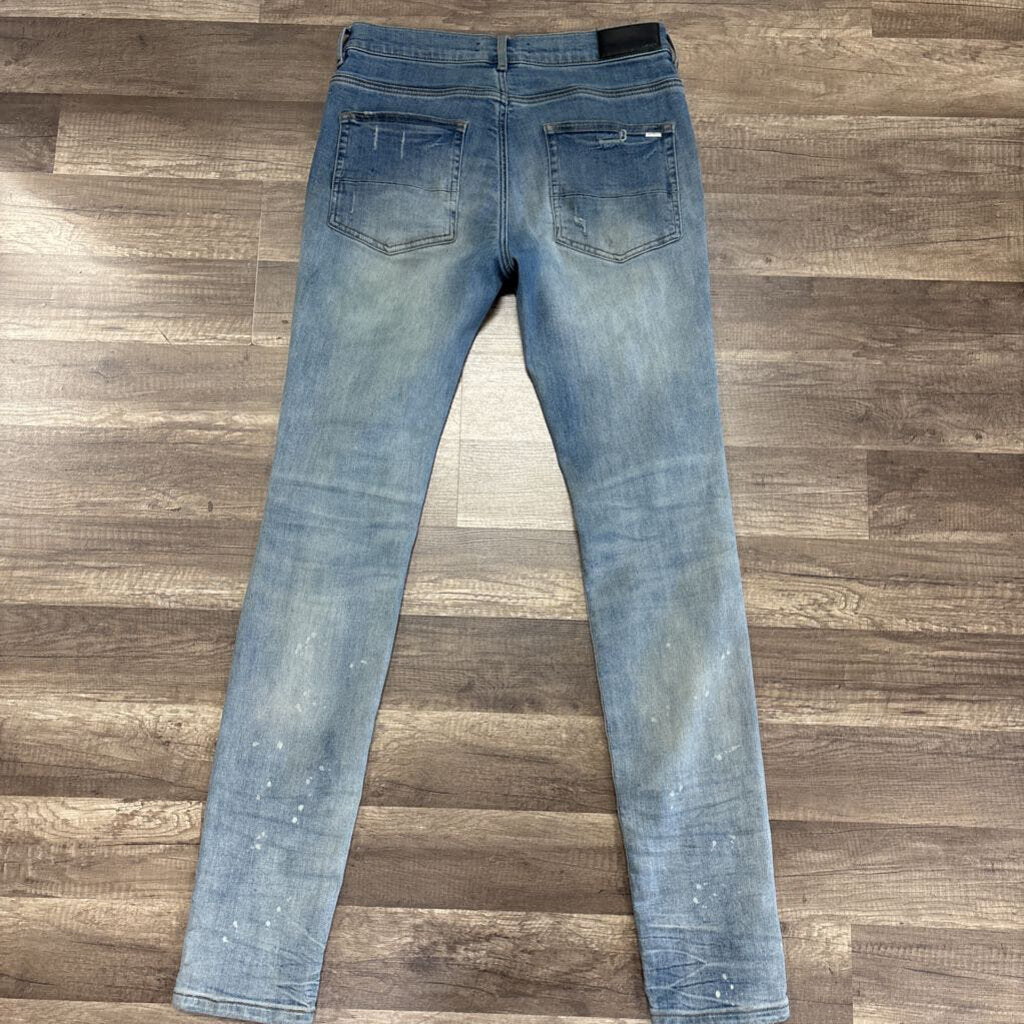 Amiri jean mx1 black leather patch