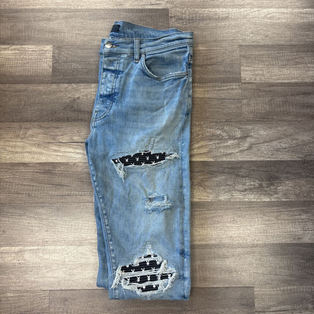 Amiri Jean Mx-1 Blue Playboy Patch