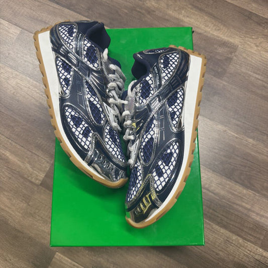 Bottega Veneta Orbit Navy Silver