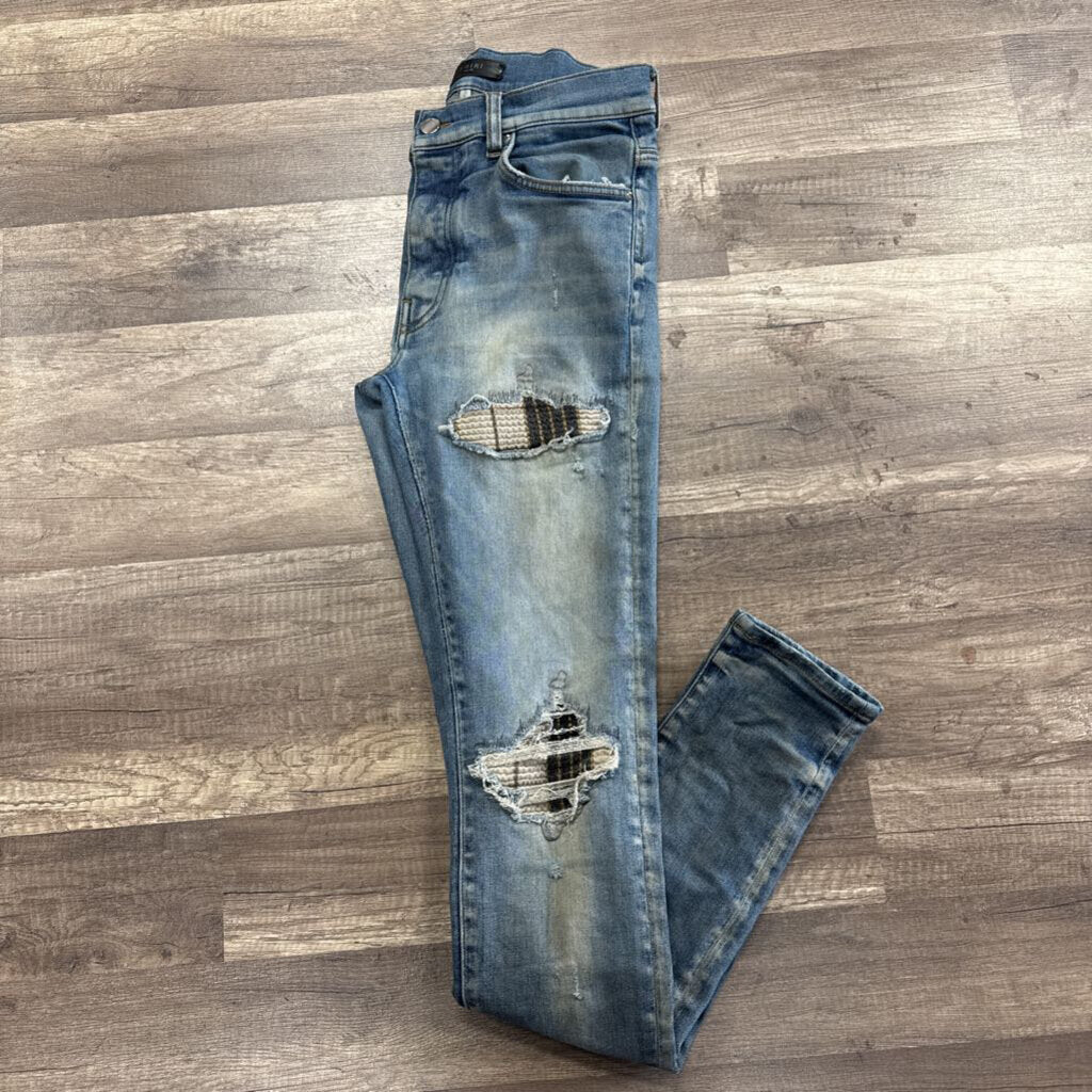 Amiri Jean Blue MX1 Flannel Patch
