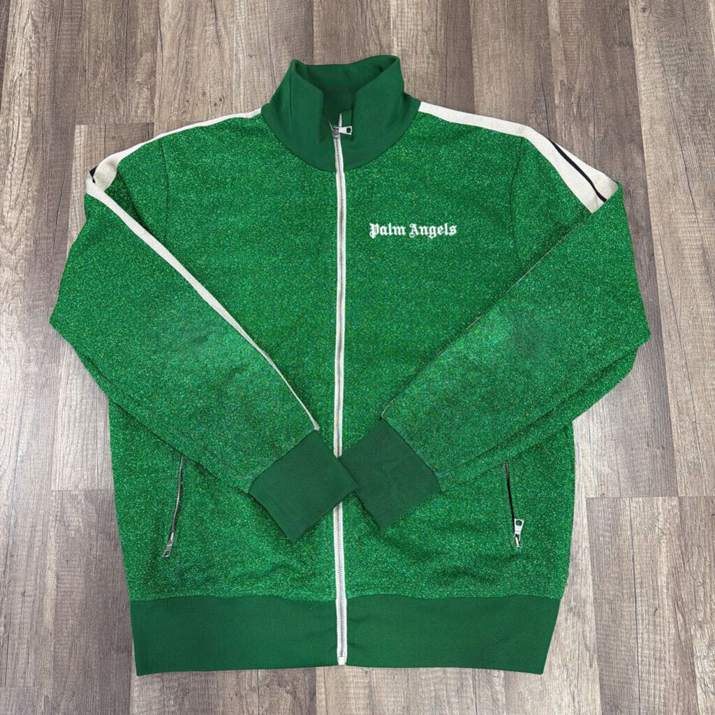 Palm Angels Jacket Green Glitter