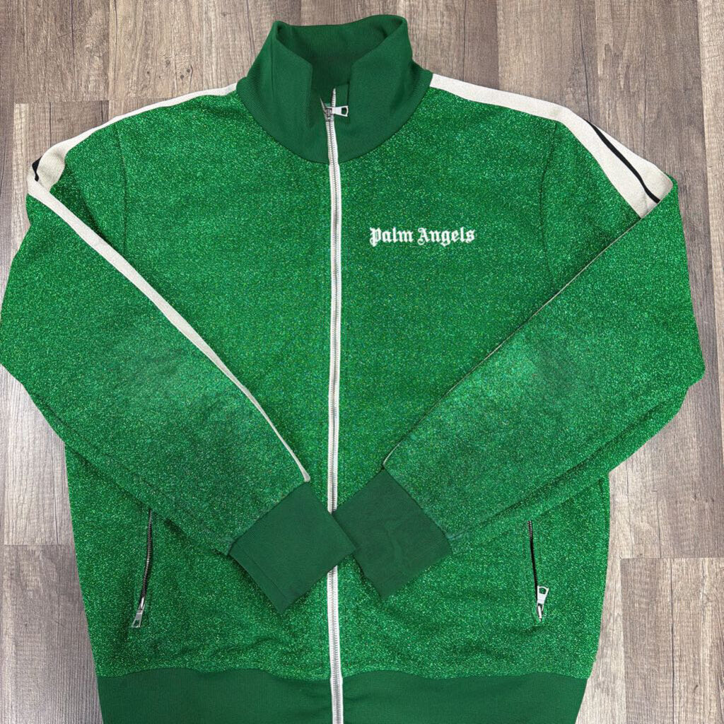 Palm Angels Jacket Green Glitter