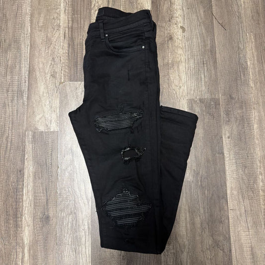 Amiri MX-1 Jeans Black Leather Patch