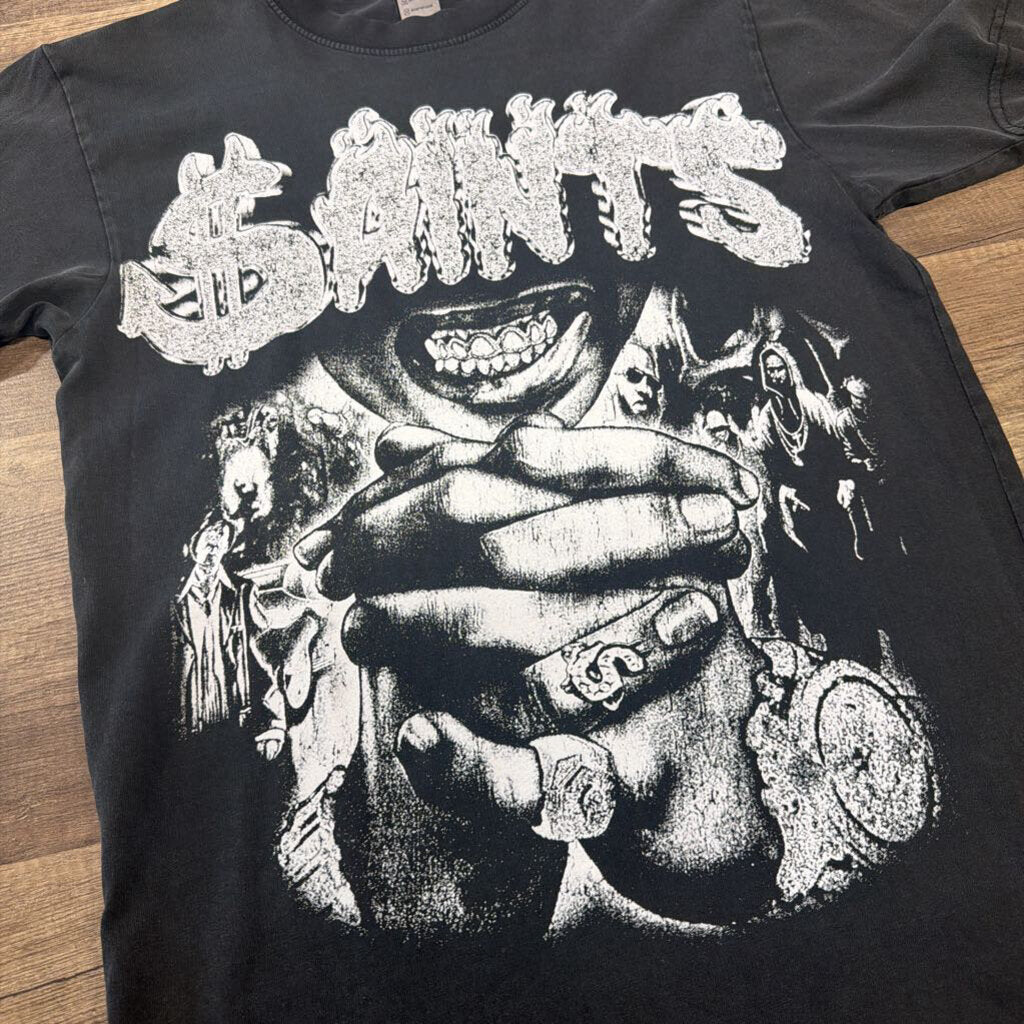 Saints bling out shirt grey