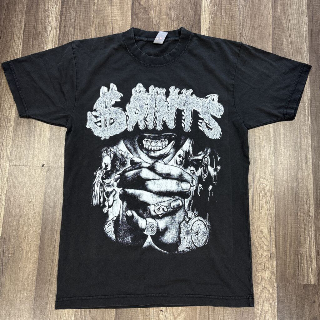 Saints bling out shirt grey