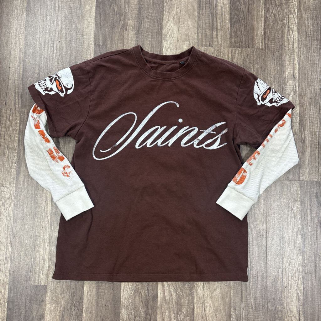 Saints Brown Orange Thermal Shirt