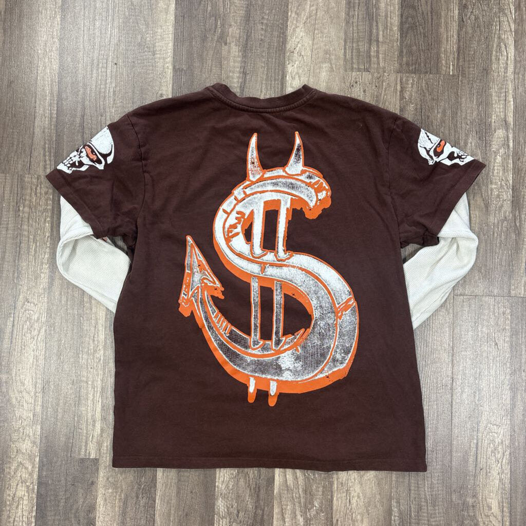 Saints Brown Orange Thermal Shirt