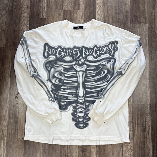 Hellstar Skeleton shirt L/S cream