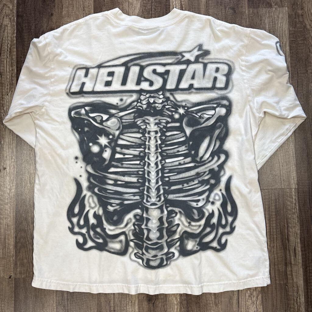 Hellstar Skeleton shirt L/S cream