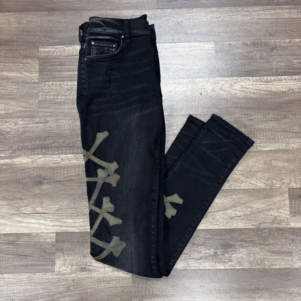 Amiri Jean black crossbone logo