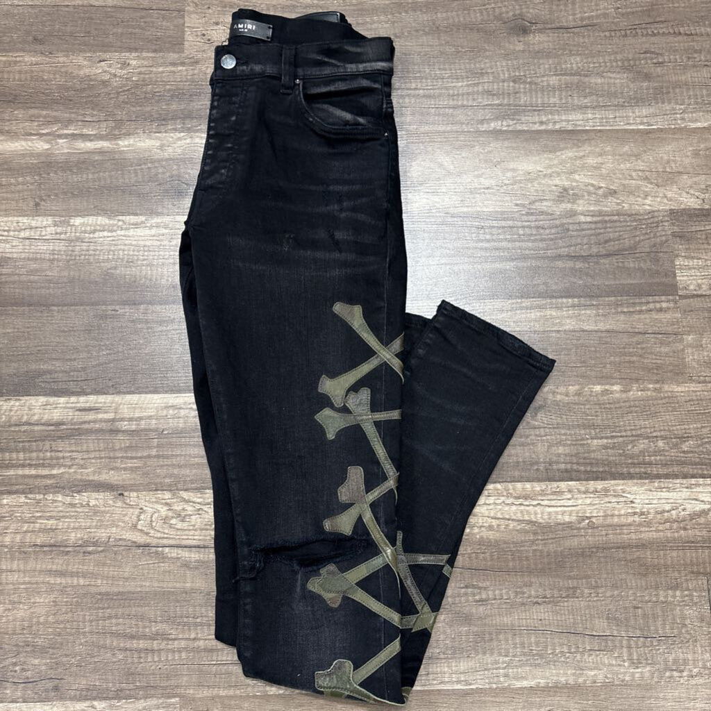 Amiri Jean black crossbone logo