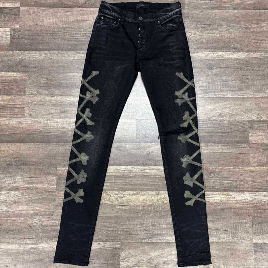 Amiri Jean black crossbone logo